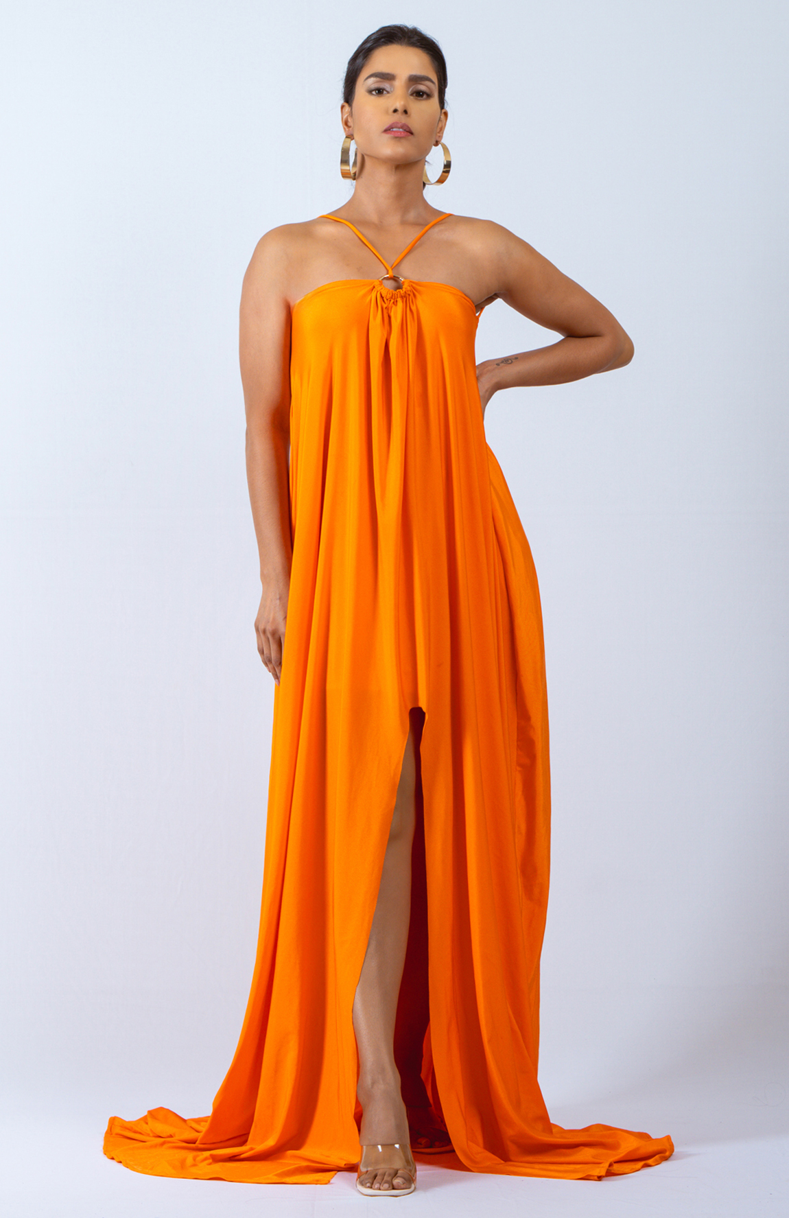 Strappy-Low-Back-Slit-Maxi-Dress—Neon-Orange-1