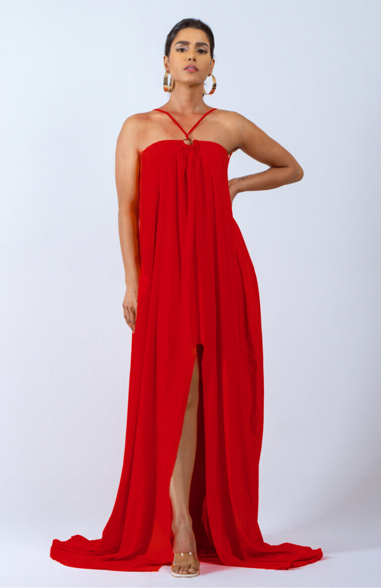 Strappy-Low-Back-Slit-Maxi-Dress---Red