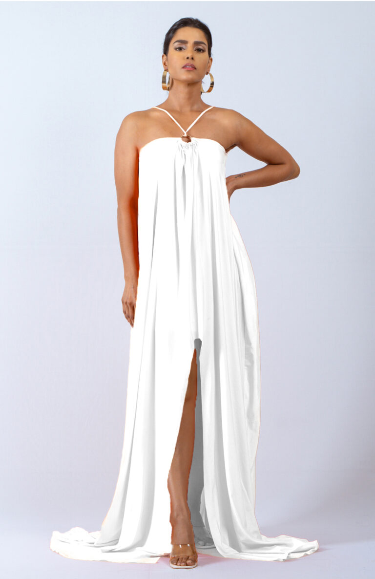 Strappy-Low-Back-Slit-Maxi-Dress---White