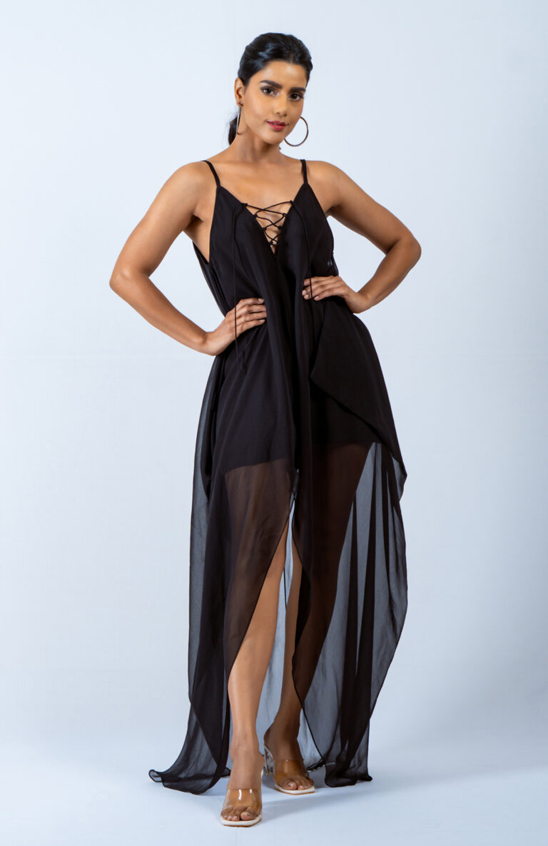 Strappy-Sheer-Cowl-Drape-Slit-Maxi-Dress---Black-1