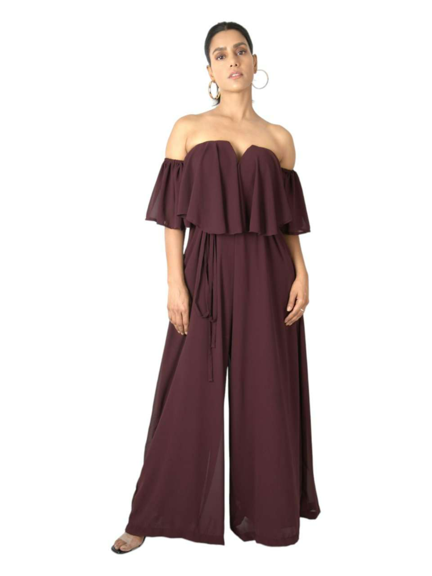 Off Shoulder Jumpsuit Ruffle Palazzo 3